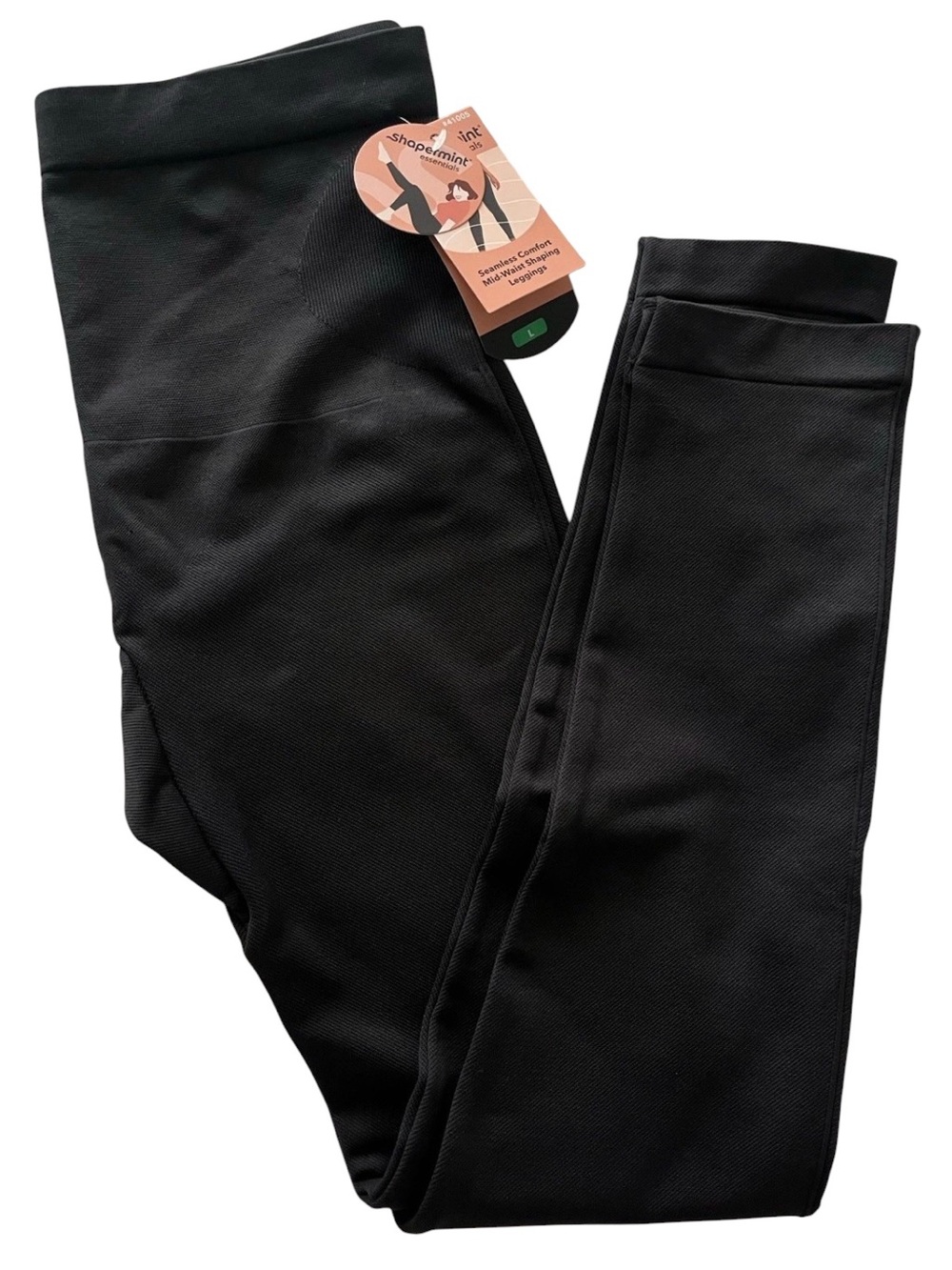 NWTS Shapermint Essentials High-Waist Black shaping Leggings, size Medium